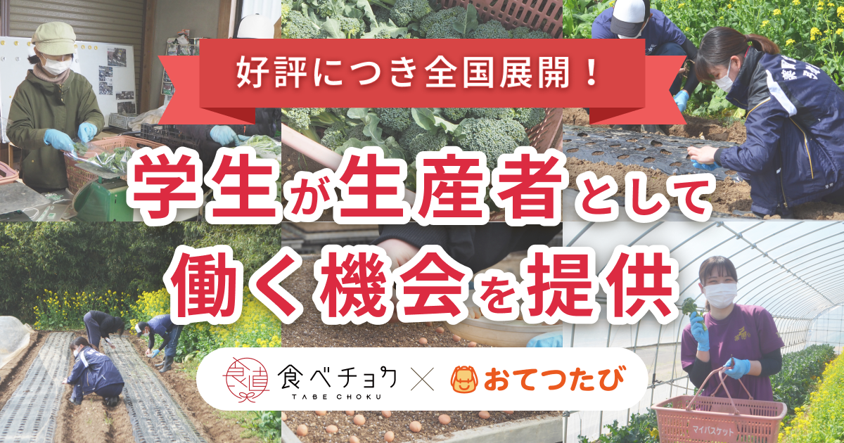 おてつたび、食べチョク生産者のもとでお手伝いをする「食べチョクおてつたび」を日本各地で開催